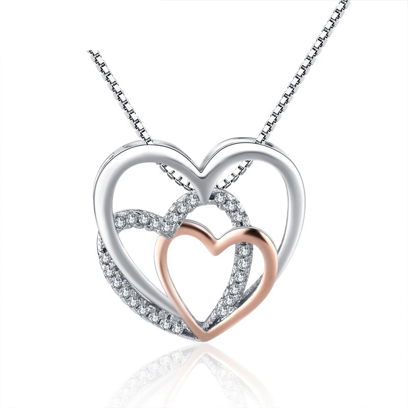 Love pendant female heart-shaped box necklace