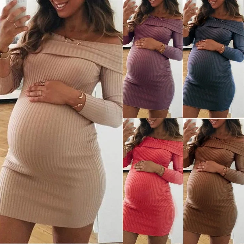 Maternity Skirt Shoulder Dress