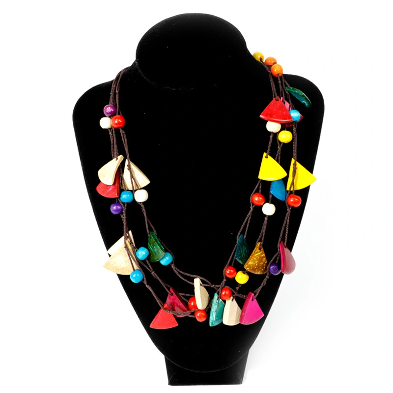 Triangle geometric multilayer necklace