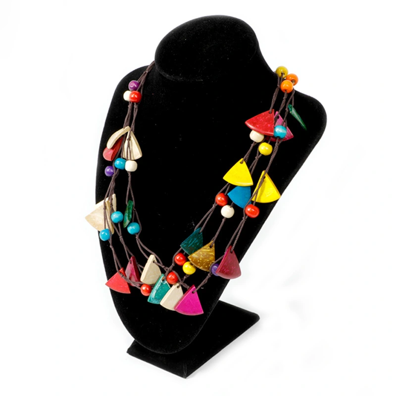 Triangle geometric multilayer necklace