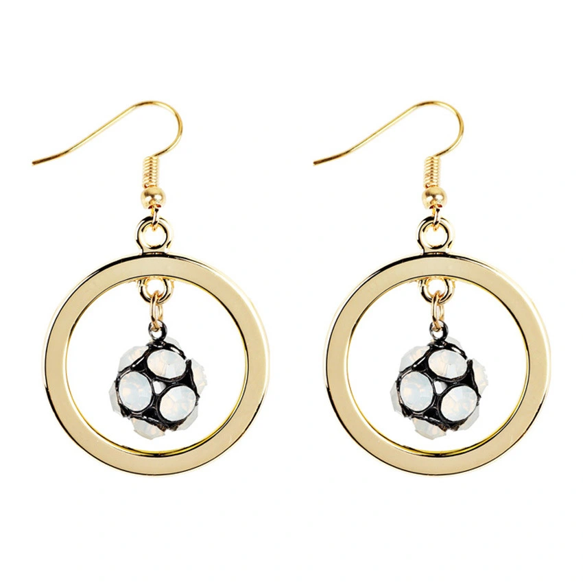 Geometric Personality Round Color FootballPendant Earrings