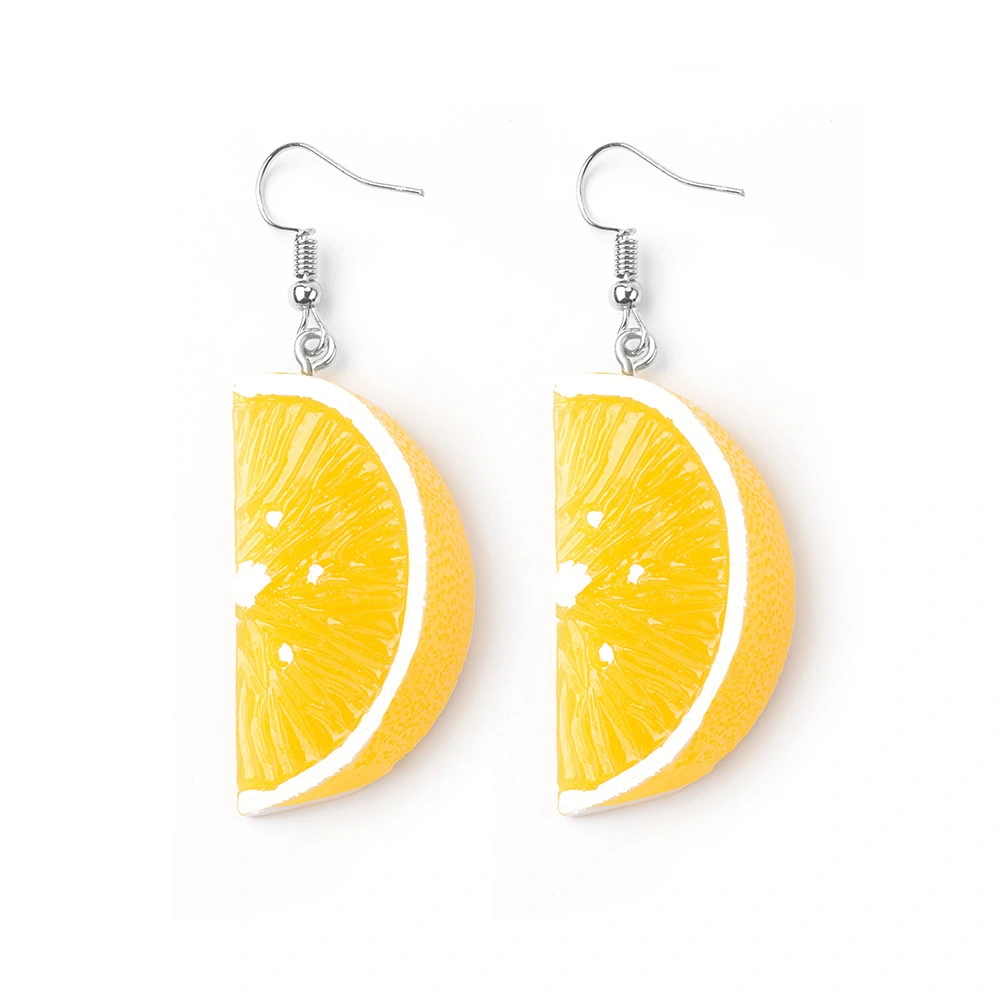 Net Red Resin Orange Petal Three-dimensional Orange Fruit Earrings