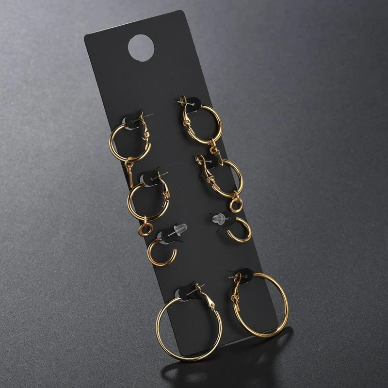 European and American Fashion New Alloy Earring Set Combination