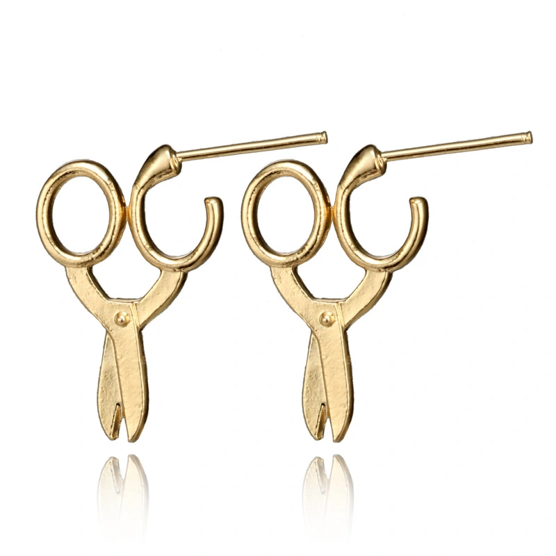 Small Scissors Shaped Earring Alloy Earring