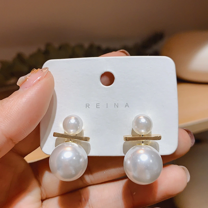 925 Silver Needle Temperament All-match Pearl Earrings