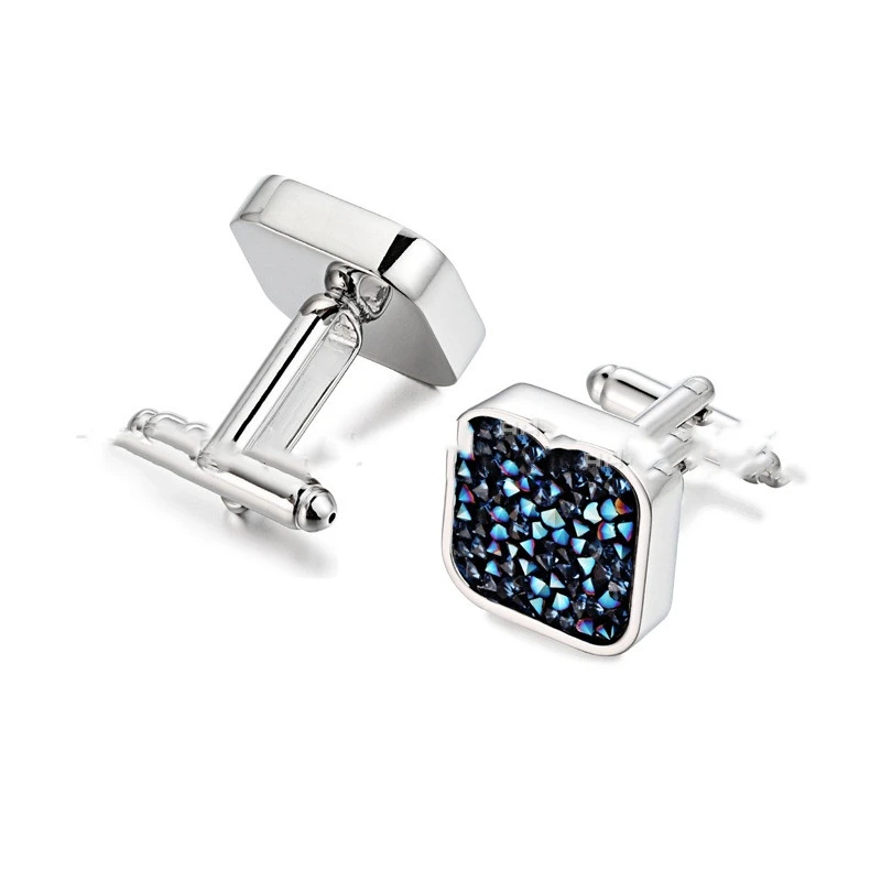 Cufflinks Men's Light Luxury Light Blue Ore Blue Crystal Cufflinks