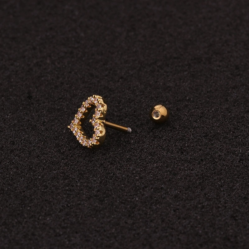 Flower Earring Stainless Steel Screw Earrings Female Zircon Earring
