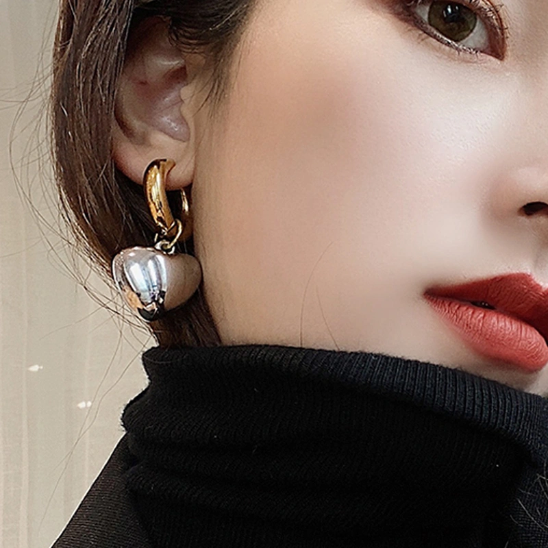 Heart-Shaped Korean Temperament Internet Celebrity Exaggerated Personality Premium Earrings