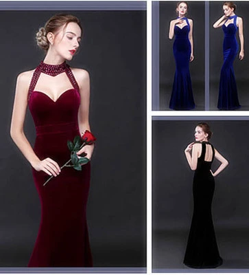 2021 foreign trade summer women's sexy nightclub halter dress beaded dress dress female