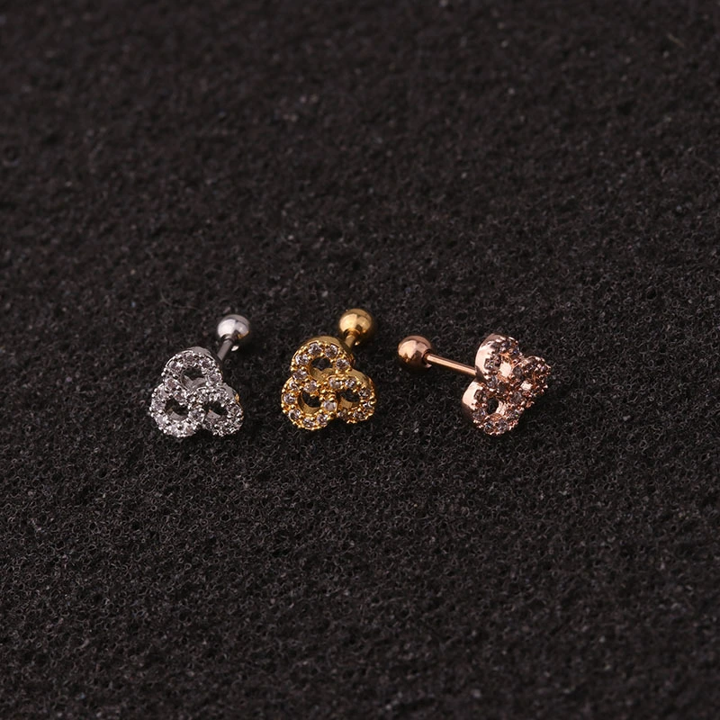 Zircon Earrings Female Stainless Steel Fine Needle