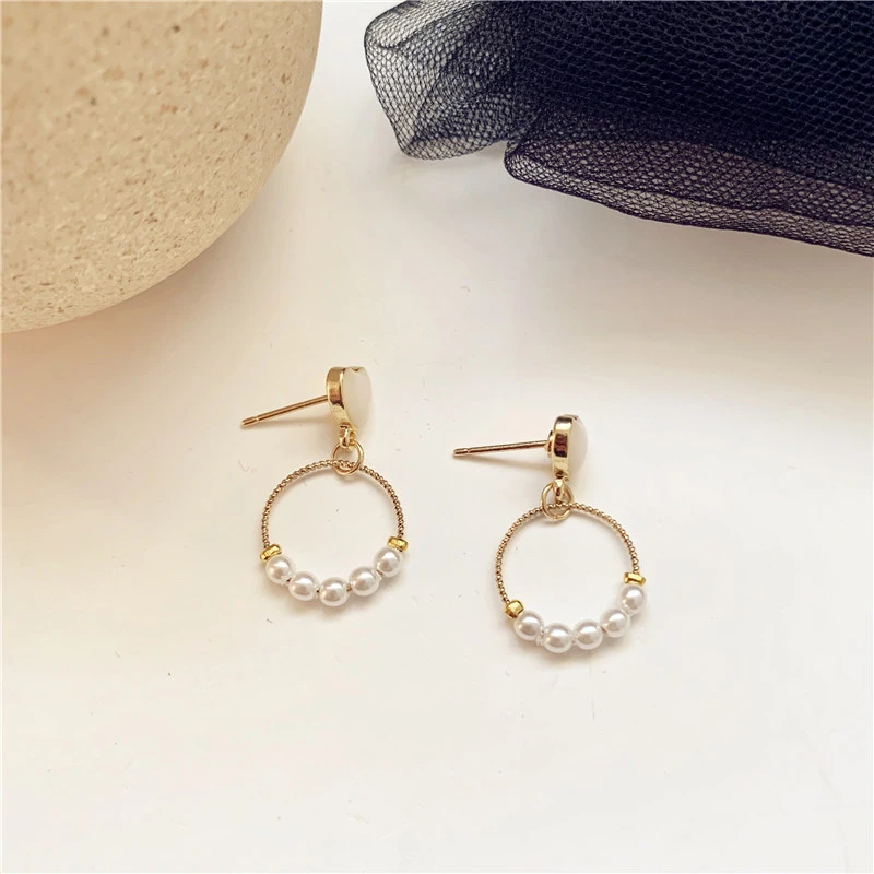 S925 Silver Needle Small Circle Geometric Circle Earrings