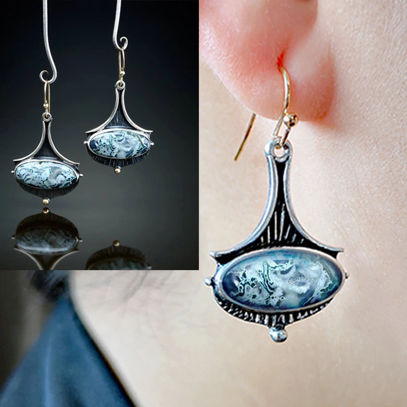 Creative Drop-shaped Colorful Glass Earrings