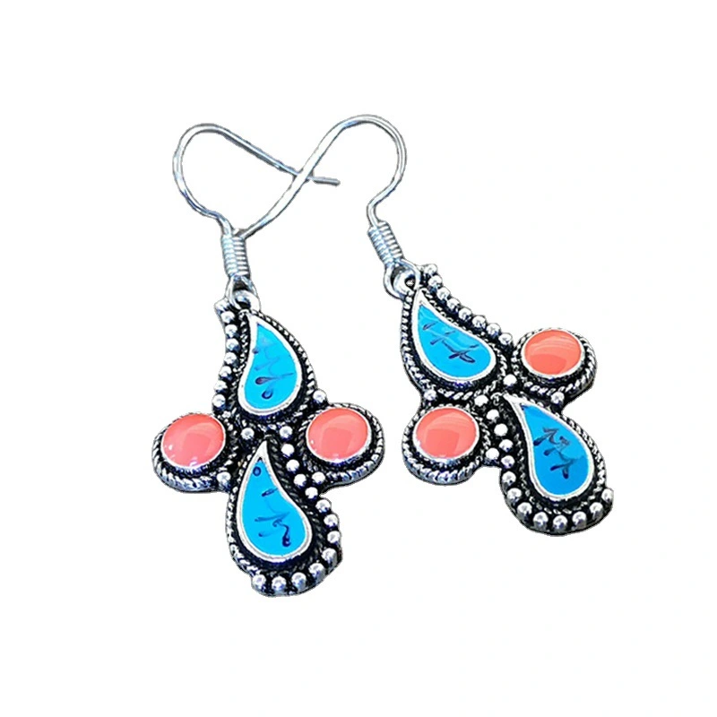 European And American Ethnic Style Feather Painted Earrings