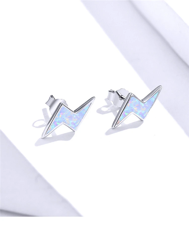 Sterling Silver s925 Lightning Cloud Earrings