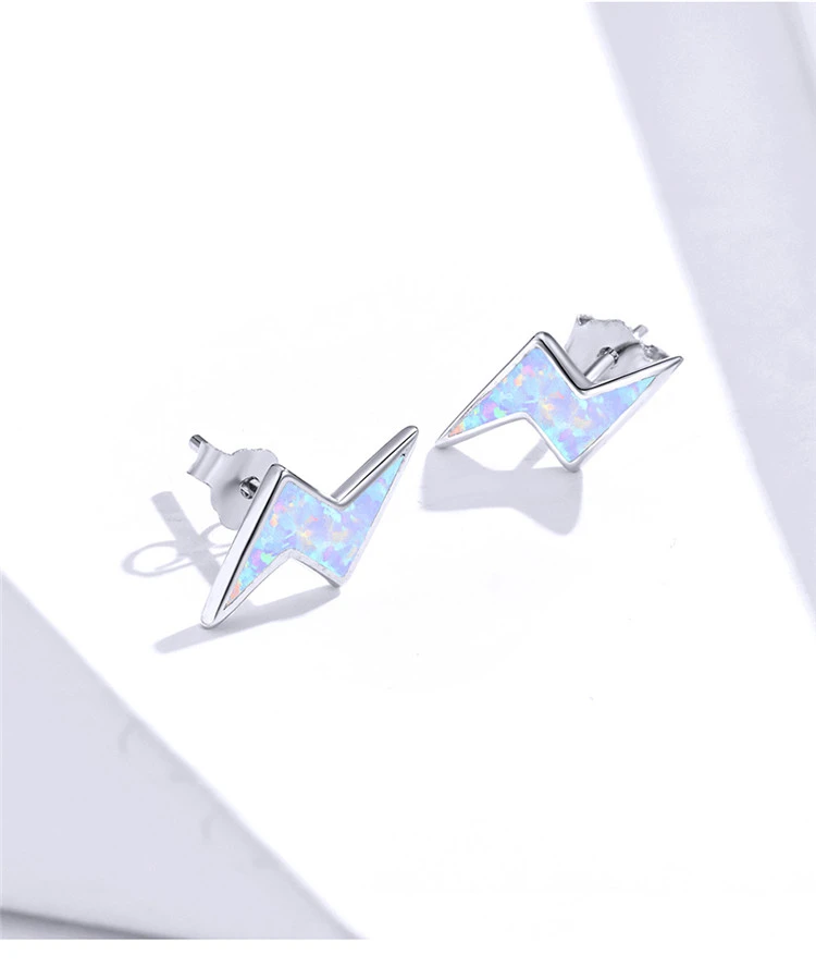 Sterling Silver s925 Lightning Cloud Earrings