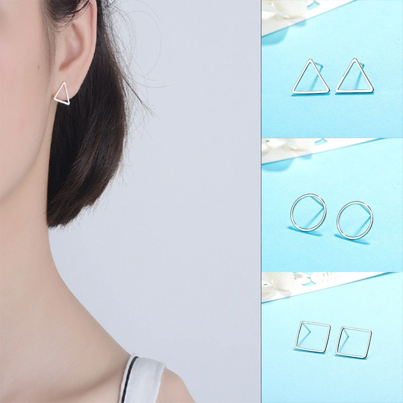 Triangle Rounded Square Earring Hollow Out Earrings Female