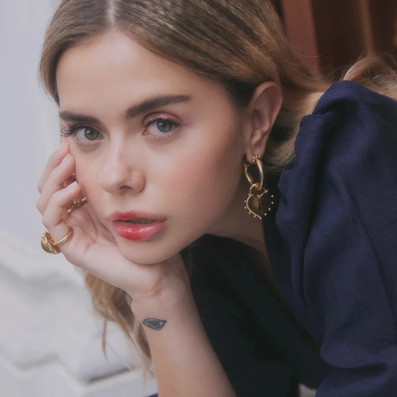 Street Style New Gold-Plated Love Punk Earrings