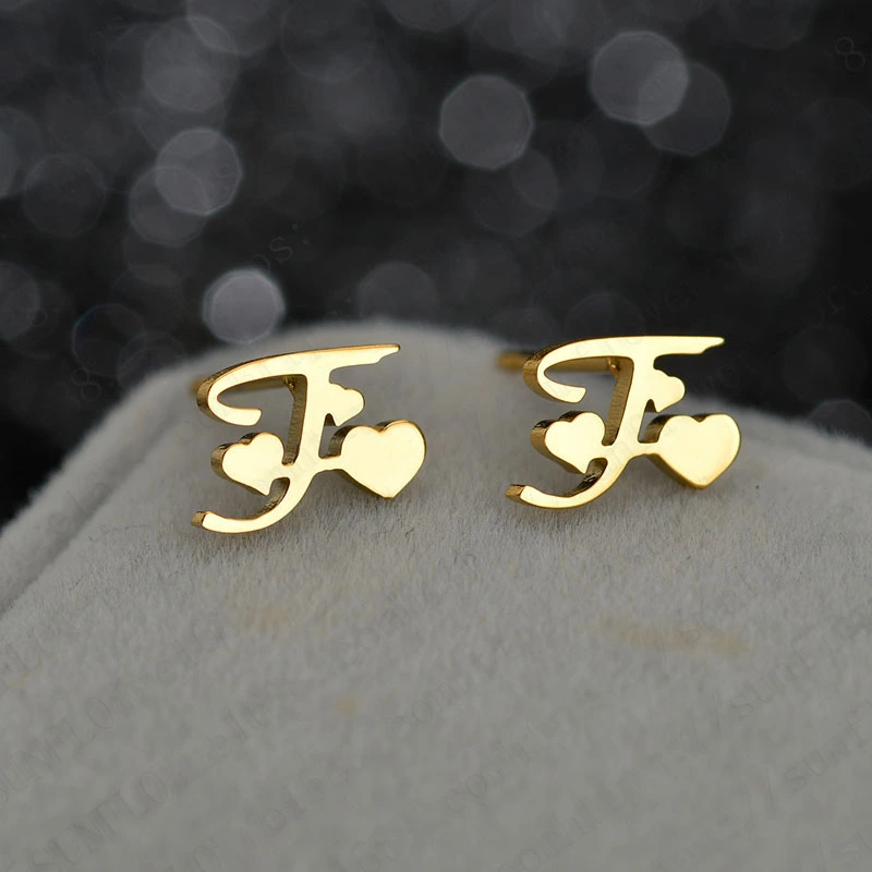 Stainless Steel Alphabet Name Exaggerated Earring Female