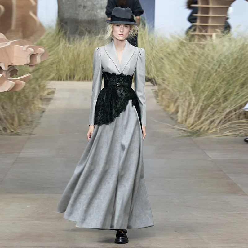 Suit Collar Long Sleeve Trench Coat