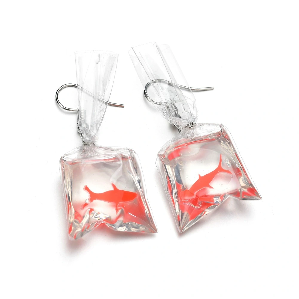 earrings transparent water bag resin ear hook earrings