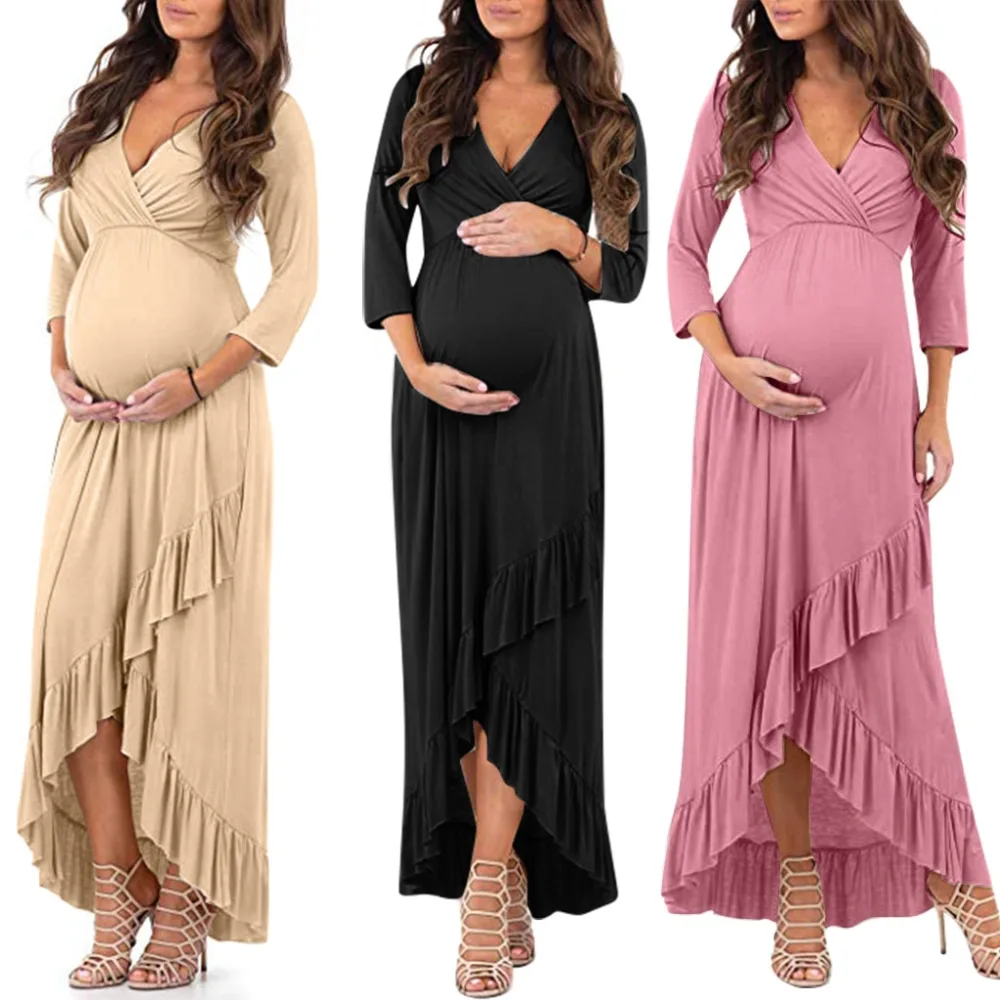 Ruffled Maternity Dress
