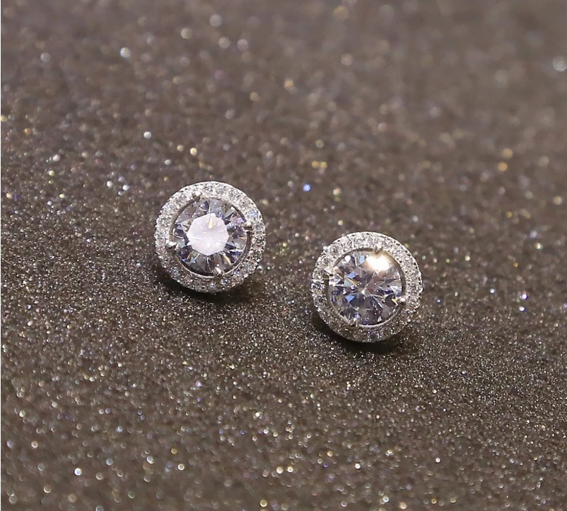 Fashionable round full stud earrings