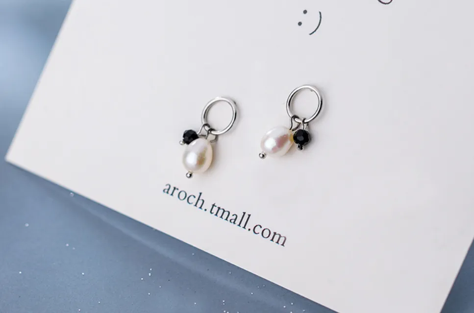 Black crystal earrings