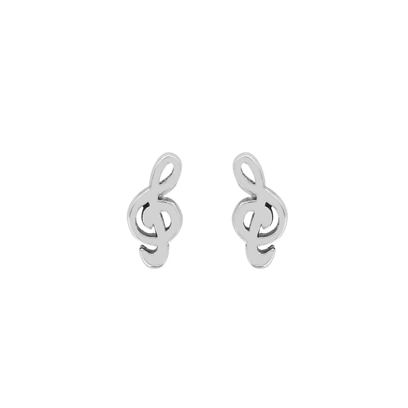 Sterling silver note earrings