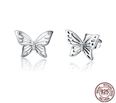 Europe and the United States 925 sterling silver female earrings hypoallergenic butterfly dream simple personality fashion earrings