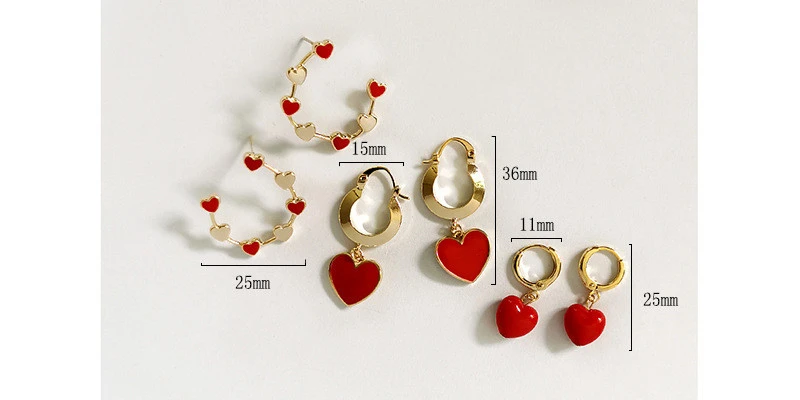 Love enamel personalized C-shaped earrings