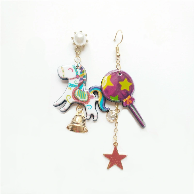 Acrylic circus cartoon earrings