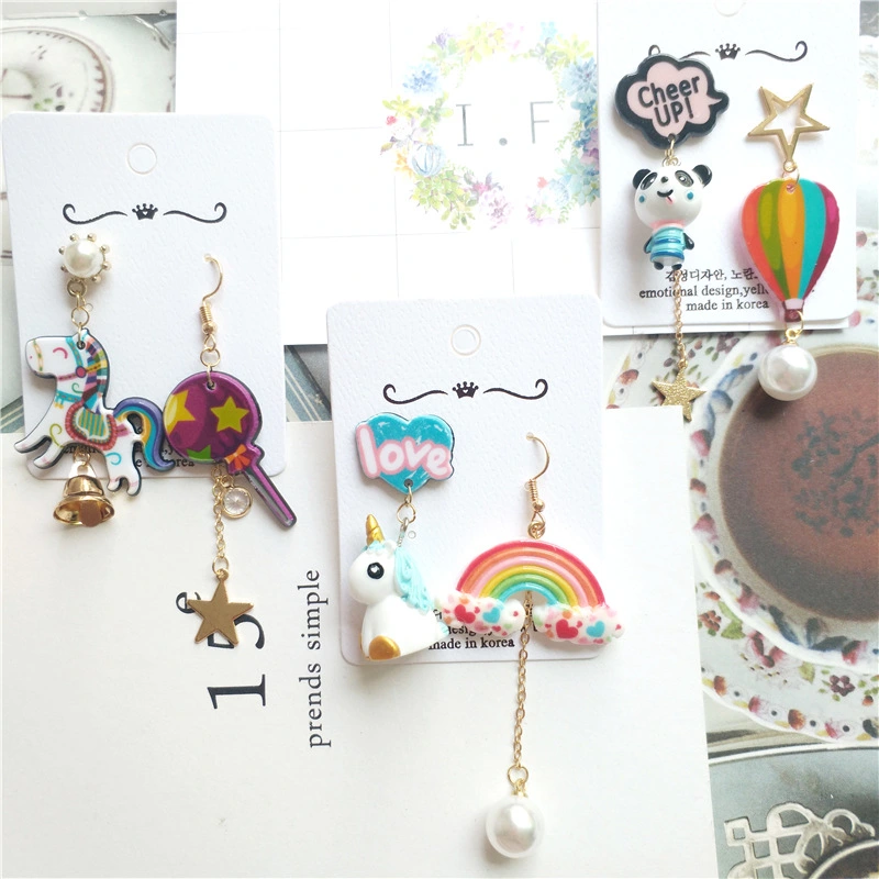 Acrylic circus cartoon earrings