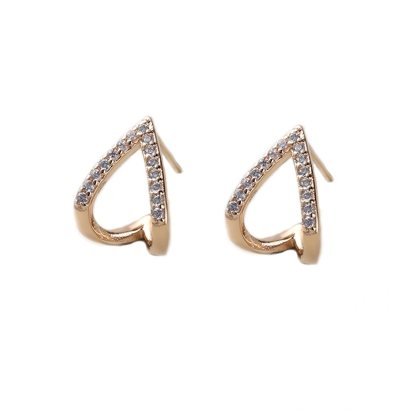 Temperament Simple Geometric Triangle Diamond Earrings