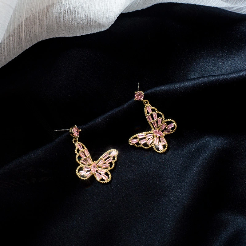 Zircon Butterfly Stud Earrings