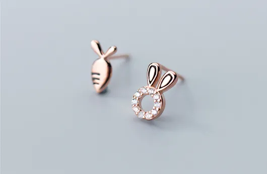 Silver rabbit earrings