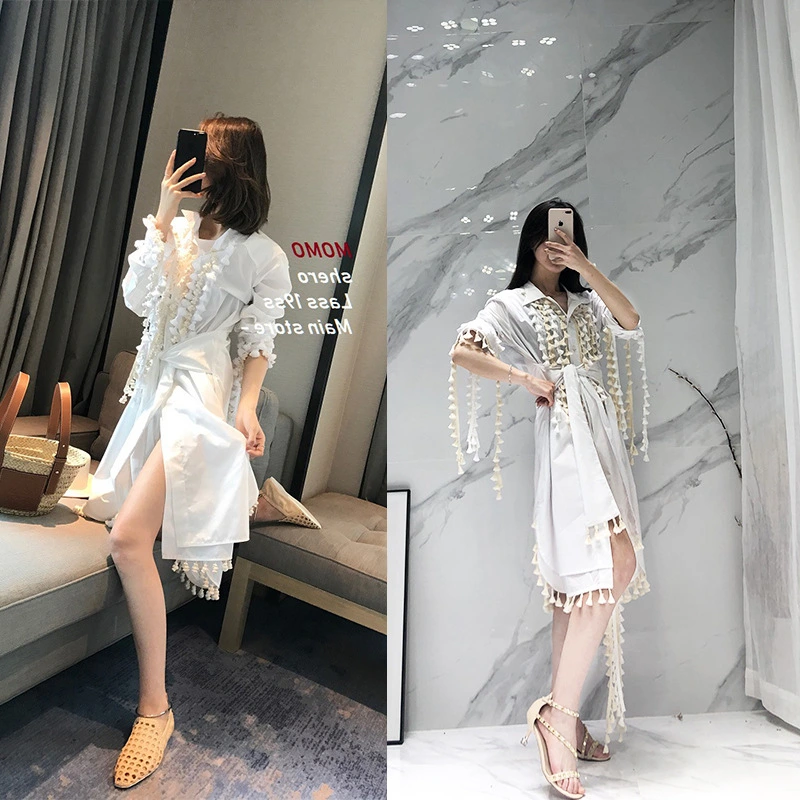 Fringed long shirt