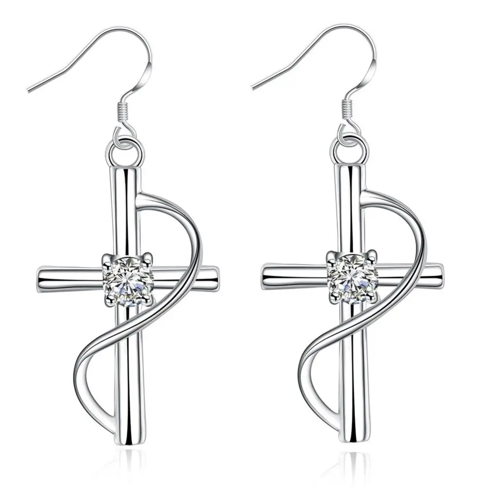 Crystal Cross Earrings