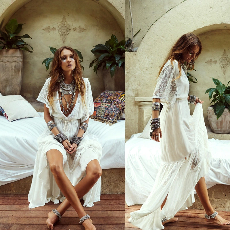 new people cotton lace beach sunscreen clothes bikini jacket swimsuit take a loose holiday dress