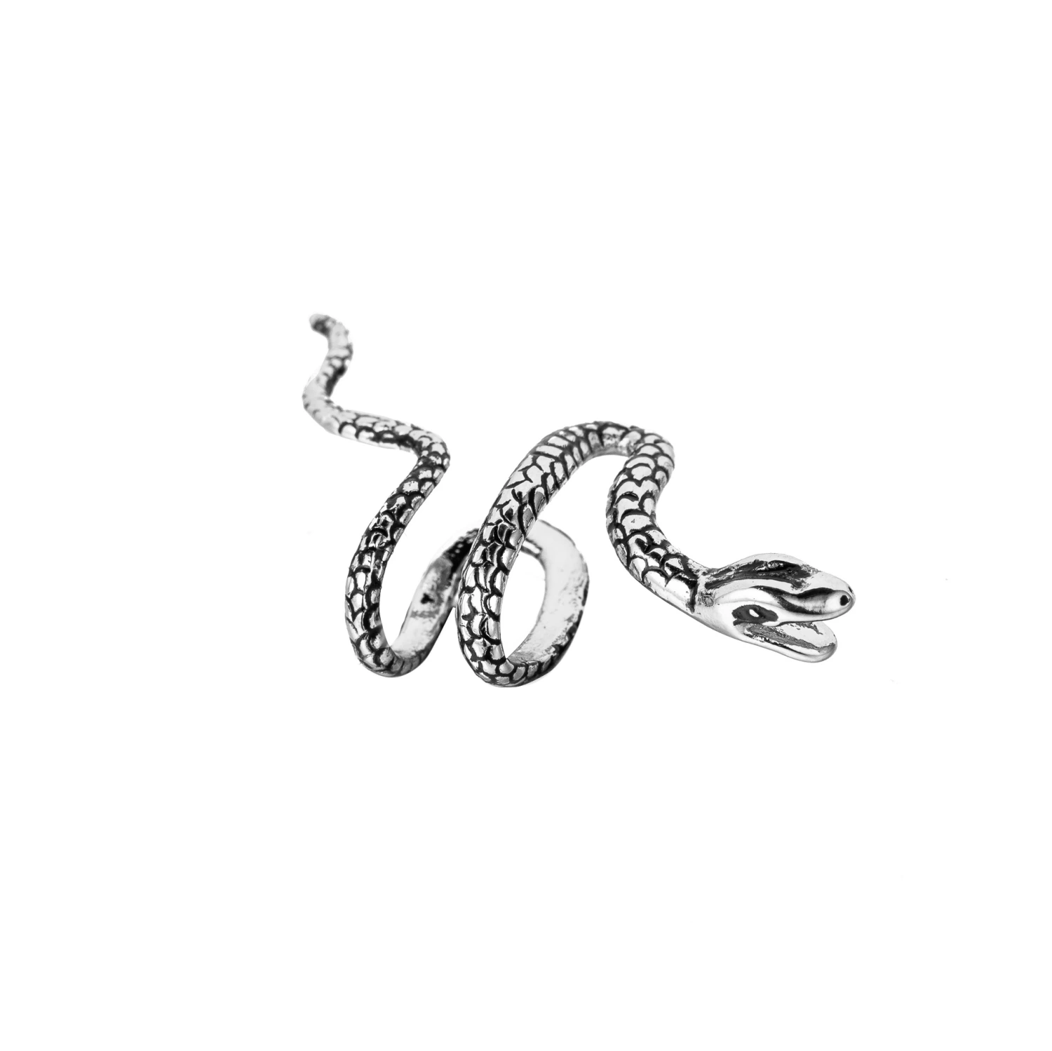 Snake-shaped earrings made of copper