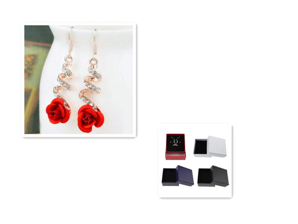 Fashion temperament rose simple wild earrings