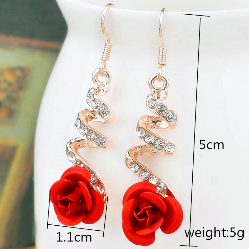 Fashion temperament rose simple wild earrings
