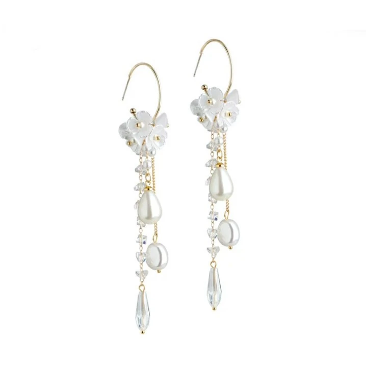 Baroque shell flower earrings