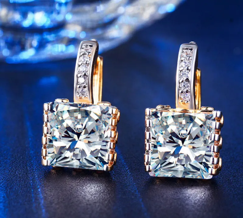 Zircon fashion classic ladies gold-plated earrings with diamond earrings