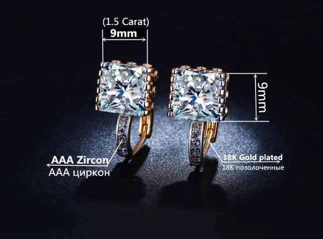 Zircon fashion classic ladies gold-plated earrings with diamond earrings