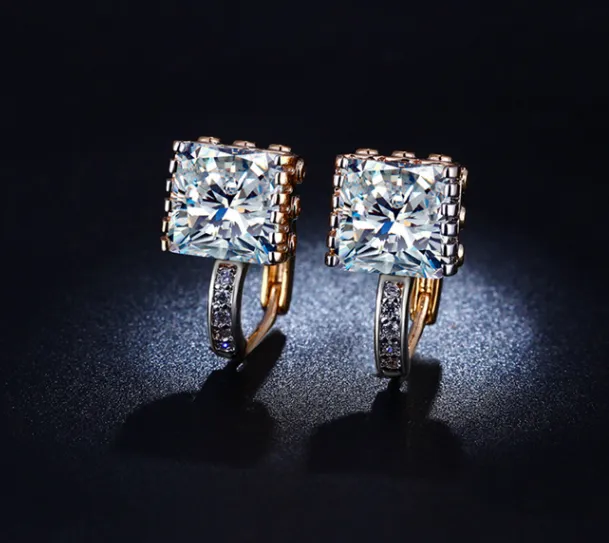 Zircon fashion classic ladies gold-plated earrings with diamond earrings