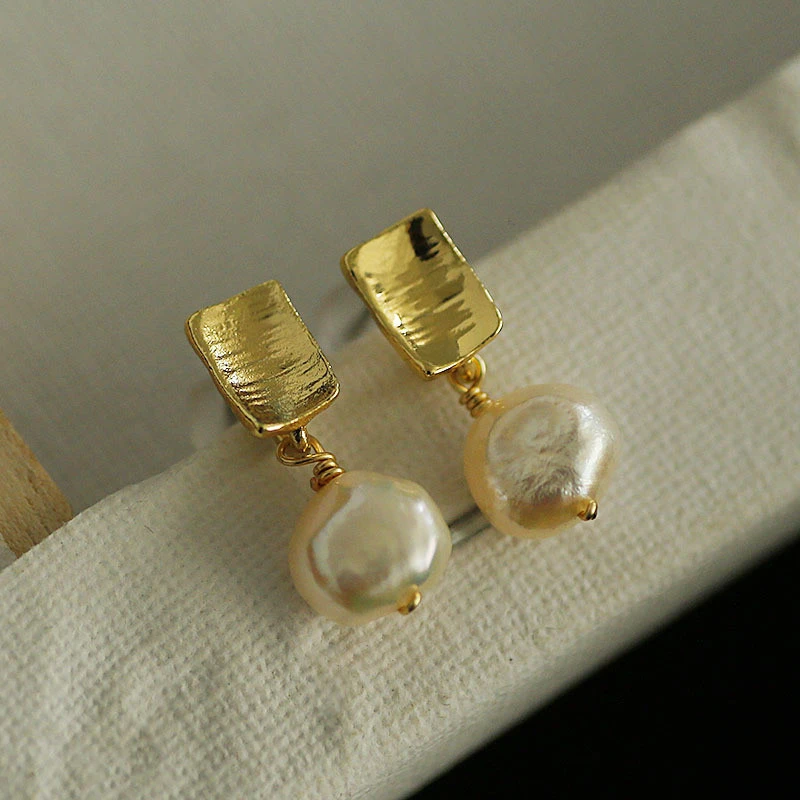 Baroque Pearl Stud Earrings Women