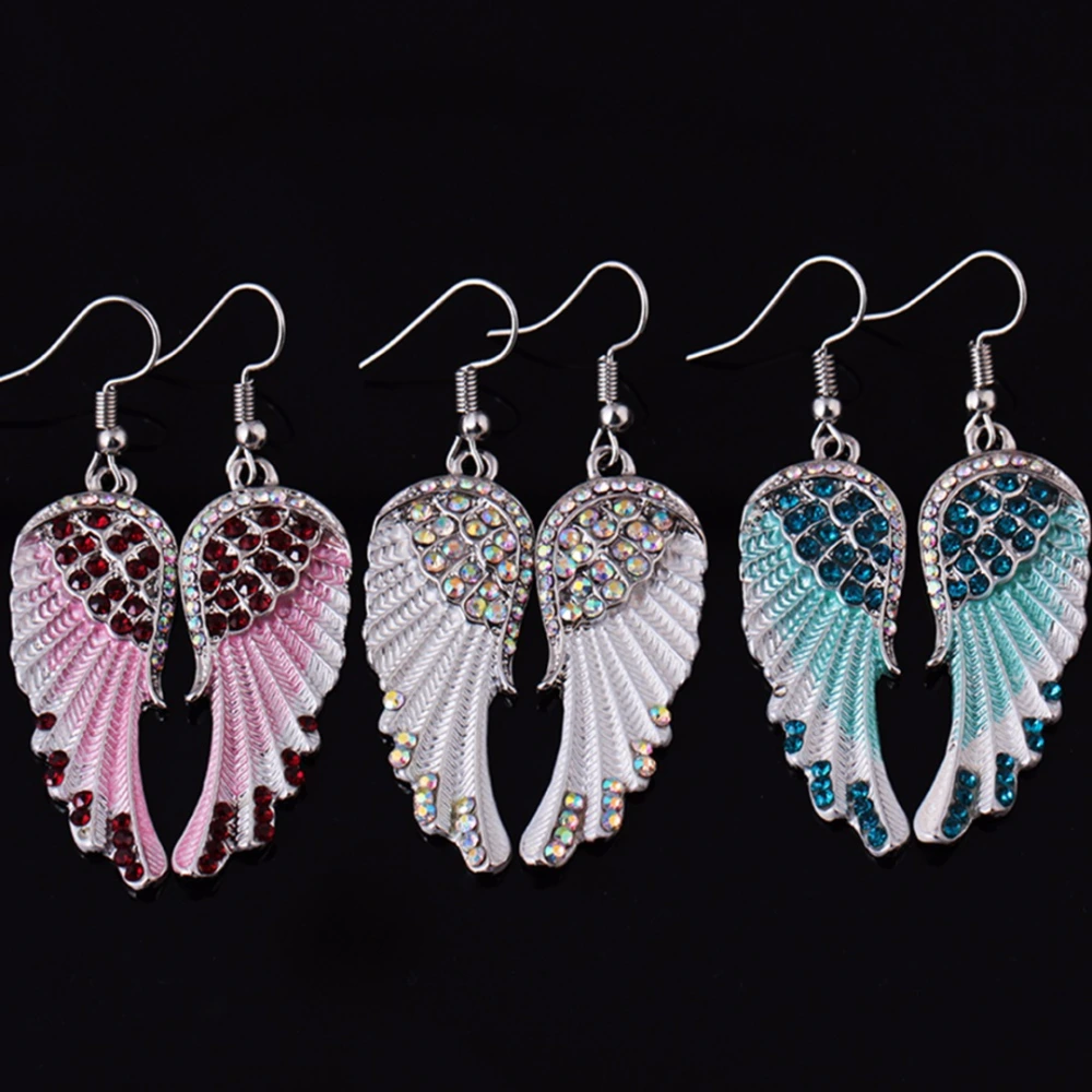 Fashion Angel Wings with Diamond Earrings