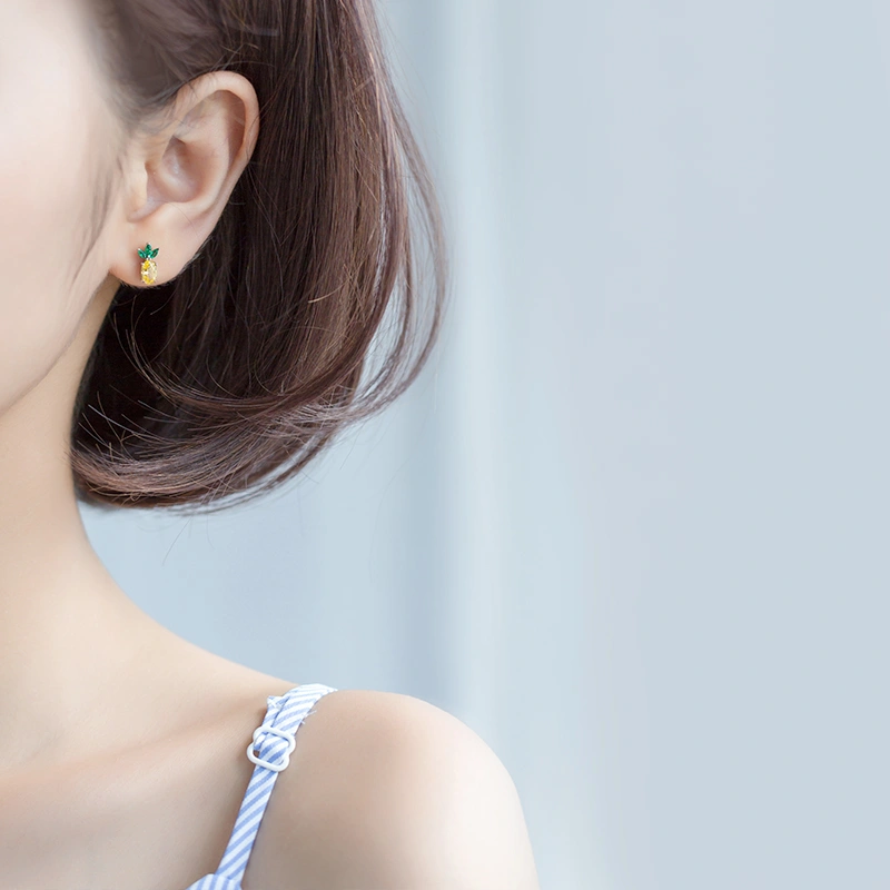 s925 silver pineapple earrings