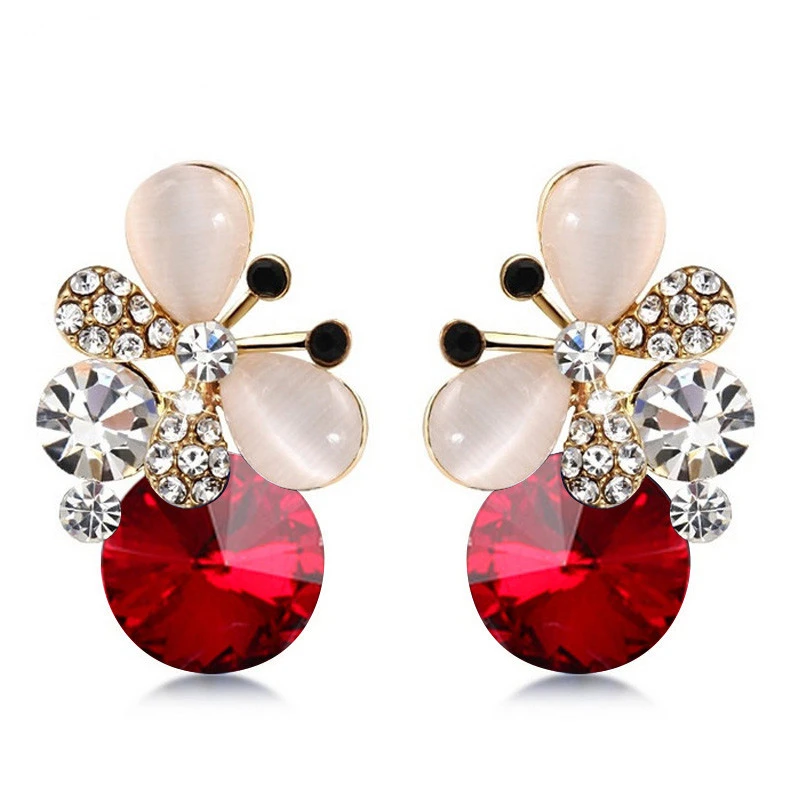 Gold-plated butterfly earrings temperament