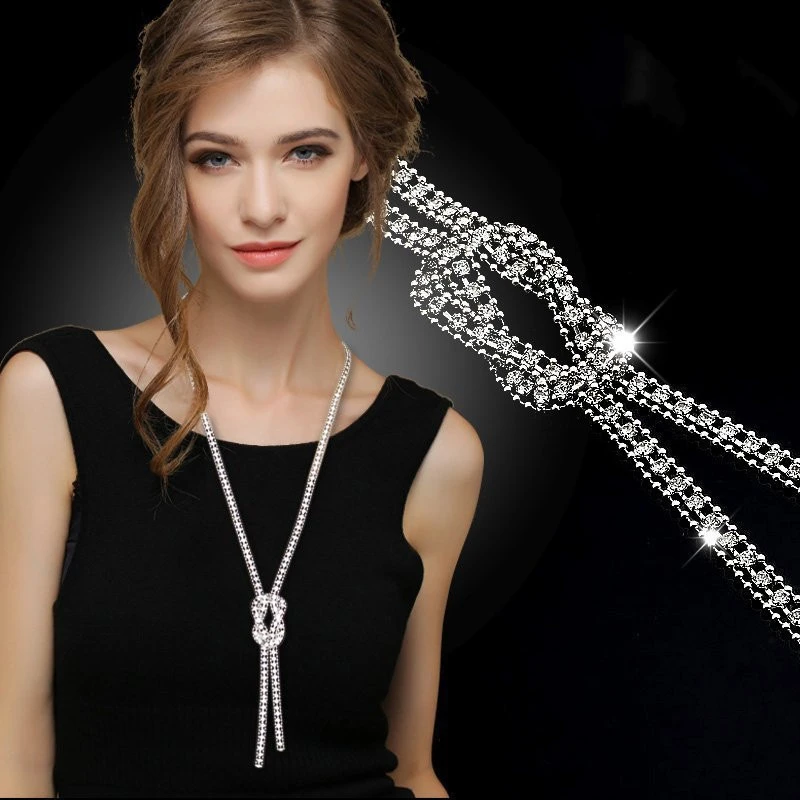 Retro decorative necklace women sweater chain summer dress